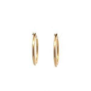 18K Gold Earrings Hoops Polished 1.64 grams